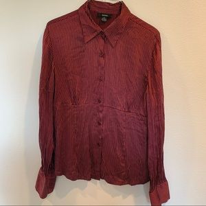 Maroon polka dot silky blouse HarryStylesInspired